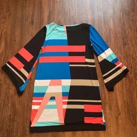 Emma & Michelle ColorBlock Dress Sheath Medium Y2k - Picture 2 of 7